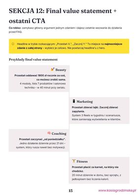 Podgląd strony poradnika — final value statement